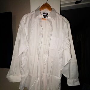 Kirkland Men's Tailored Fit Dress Shirt White | Size 17-34